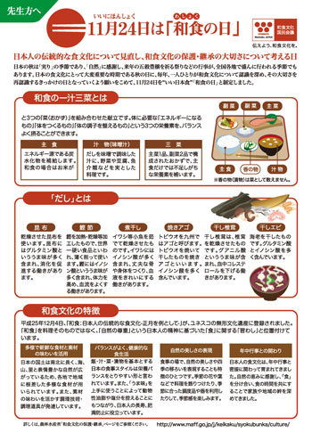 先生用説明資料表